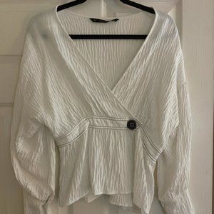 long sleeve white airy shirt